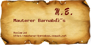 Mauterer Barnabás névjegykártya