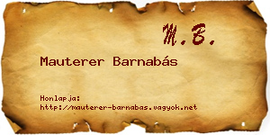 Mauterer Barnabás névjegykártya